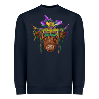 Navy mardi gras mask highland cow Heavyweight Sweatshirt - RanaPortraitStore