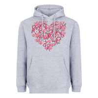 Heather Grey breast cancer awareness heart Heavyweight Hoodie - MaliasSmallBusiness