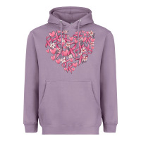 Lavender breast cancer awareness heart Heavyweight Hoodie - MaliasSmallBusiness