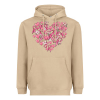 Mushroom breast cancer awareness heart Heavyweight Hoodie - MaliasSmallBusiness