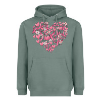Sage breast cancer awareness heart Heavyweight Hoodie - MaliasSmallBusiness