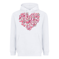 White breast cancer awareness heart Heavyweight Hoodie - MaliasSmallBusiness