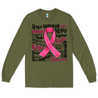 Army Green breast cancer ribbon Long Sleeve Tee - JahusDesignShop