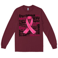 Burgundy breast cancer ribbon Long Sleeve Tee - JahusDesignShop