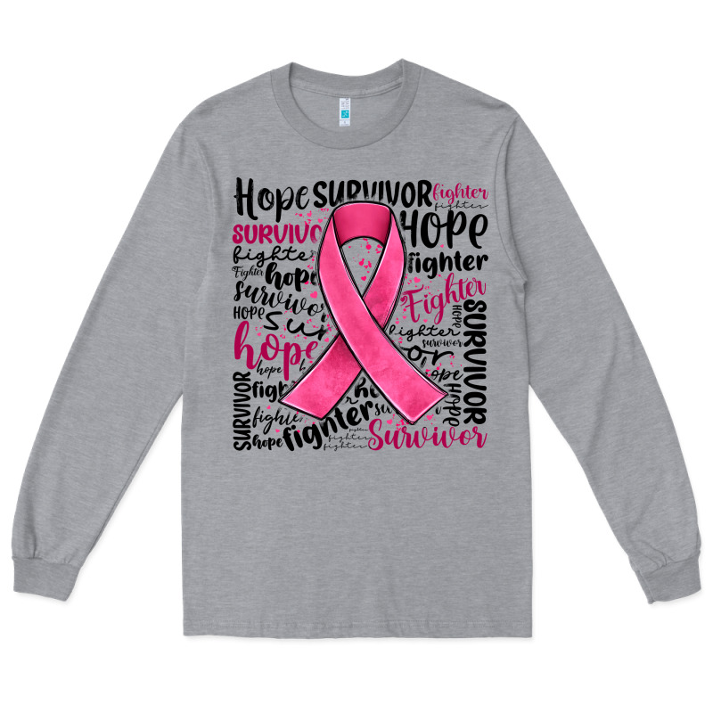 Breast Cancer Ribbon Long Sleeve Tee by JahusDesignShop | Teevron