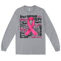 Heather Grey breast cancer ribbon Long Sleeve Tee - JahusDesignShop