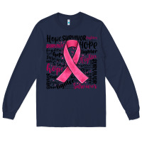 Navy breast cancer ribbon Long Sleeve Tee - JahusDesignShop