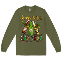 Army Green cheers to the new year with beers Long Sleeve Tee - AdoDesignShop