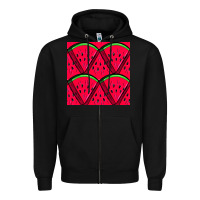 Watermelon Slices Seamless Pattern Zipper Hoodie | Teevron
