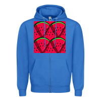 True Royal Watermelon Slices Seamless Pattern Zipper Hoodie - BundleAndBundleShop