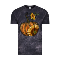 Cloud Black pumpkin with sunflower Vintage Tee - RanaPortraitStore