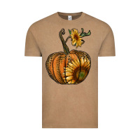 Vintage Coffee pumpkin with sunflower Vintage Tee - RanaPortraitStore