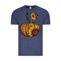 Vintage Denim pumpkin with sunflower Vintage Tee - RanaPortraitStore