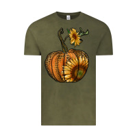 Vintage Olive pumpkin with sunflower Vintage Tee - RanaPortraitStore