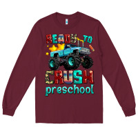 Burgundy ready to school crush preschool Long Sleeve Tee - AdoDesignShop