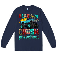 Navy ready to school crush preschool Long Sleeve Tee - AdoDesignShop