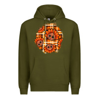 Army Green Thanksgiving Turkey With Tartan Patch Premium Hoodie - BundleAndBundleShop