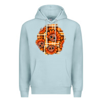 Blue Mist Thanksgiving Turkey With Tartan Patch Premium Hoodie - BundleAndBundleShop
