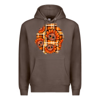 Coffee Thanksgiving Turkey With Tartan Patch Premium Hoodie - BundleAndBundleShop