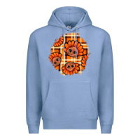 Colony Blue Thanksgiving Turkey With Tartan Patch Premium Hoodie - BundleAndBundleShop