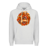 Dove Grey Thanksgiving Turkey With Tartan Patch Premium Hoodie - BundleAndBundleShop