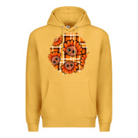 Mustard Thanksgiving Turkey With Tartan Patch Premium Hoodie - BundleAndBundleShop