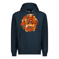 Navy Thanksgiving Turkey With Tartan Patch Premium Hoodie - BundleAndBundleShop
