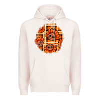 Pale Pink Thanksgiving Turkey With Tartan Patch Premium Hoodie - BundleAndBundleShop