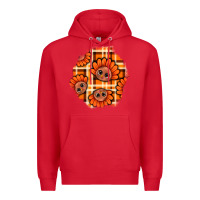 Red Thanksgiving Turkey With Tartan Patch Premium Hoodie - BundleAndBundleShop