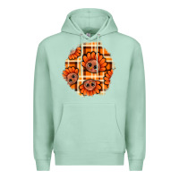 Seafoam Thanksgiving Turkey With Tartan Patch Premium Hoodie - BundleAndBundleShop