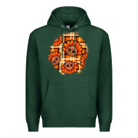 Sports Green Thanksgiving Turkey With Tartan Patch Premium Hoodie - BundleAndBundleShop