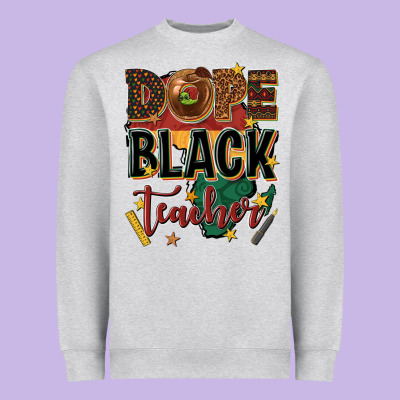 Dope Black Teacher Heavyweight Sweatshirt Designed By Texasbilliewilder