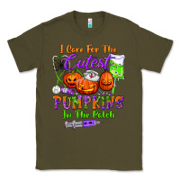 Army Green i care for the cutest pumpkins in the patch Classic Tee - BundleAndBundleShop