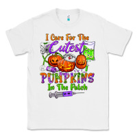 White i care for the cutest pumpkins in the patch Classic Tee - BundleAndBundleShop