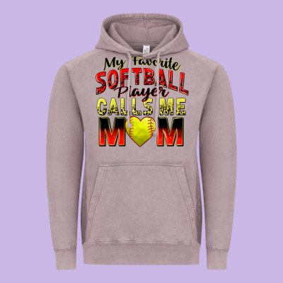 My Favorite Softball Player Calls Me Mom Vintage Hoodie Designed By Zillion Design Studio
