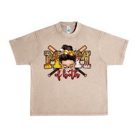 French Oak mom of both baseball and softball messy bun Urban Heavy Tee - Zillion Design Studio