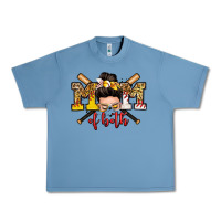 Pebble Blue mom of both baseball and softball messy bun Urban Heavy Tee - Zillion Design Studio