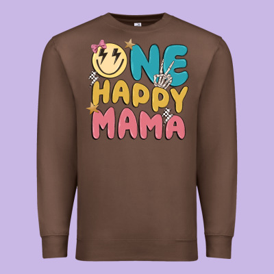 One Happy Mama Premium Sweatshirt Designed By Maliassmallbusiness