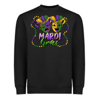 Black mardi gras mask and beads Heavyweight Sweatshirt - RanaPortraitStore