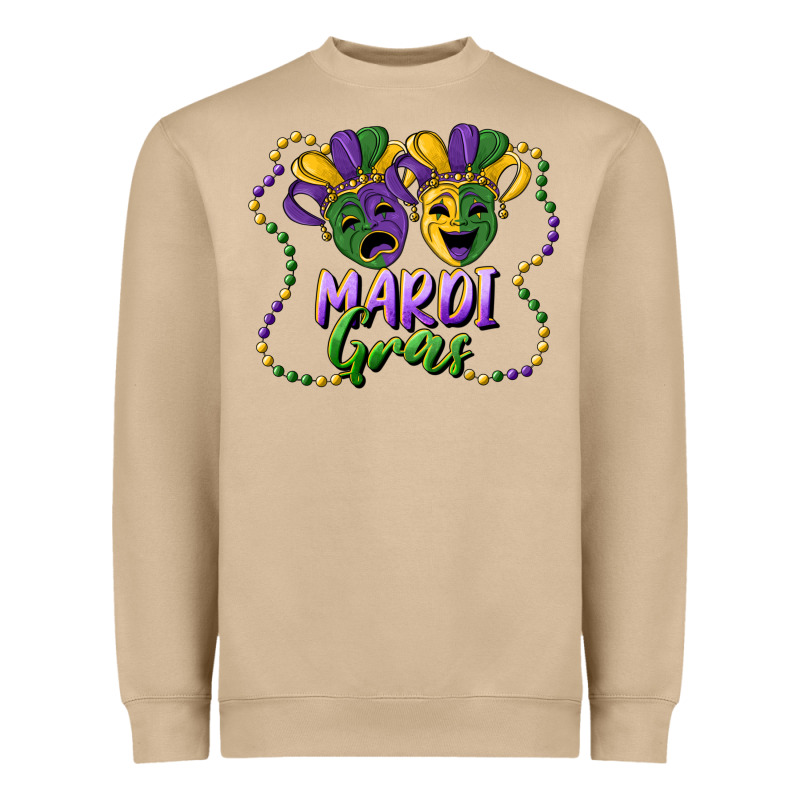 Mardi Gras Mask And Beads Heavyweight Sweatshirt by RanaPortraitStore | Teevron