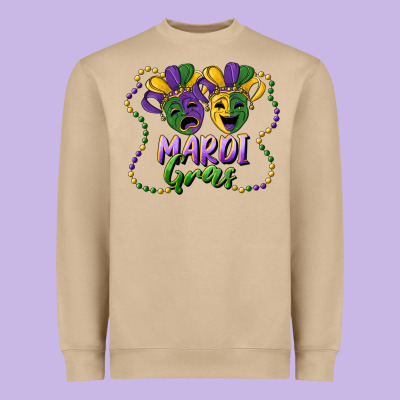 Mardi Gras Mask And Beads Heavyweight Sweatshirt Designed By Ranaportraitstore