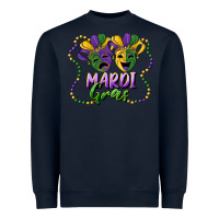 Navy mardi gras mask and beads Heavyweight Sweatshirt - RanaPortraitStore