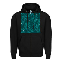 Black Tropical  Leaves Seamless Pattern Zipper Hoodie - BundleAndBundleShop