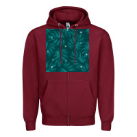 Burgundy Tropical  Leaves Seamless Pattern Zipper Hoodie - BundleAndBundleShop