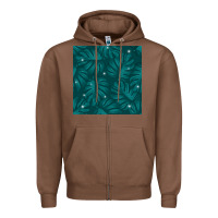 Chestnut Tropical  Leaves Seamless Pattern Zipper Hoodie - BundleAndBundleShop