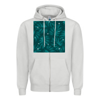 Dove Grey Tropical  Leaves Seamless Pattern Zipper Hoodie - BundleAndBundleShop