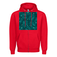 Red Tropical  Leaves Seamless Pattern Zipper Hoodie - BundleAndBundleShop