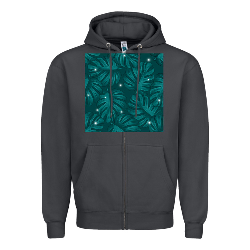 Tropical  Leaves Seamless Pattern Zipper Hoodie by BundleAndBundleShop | Teevron
