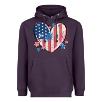 Plum usa heart Heavyweight Hoodie - MaliasSmallBusiness