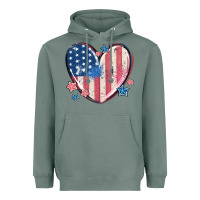 Sage usa heart Heavyweight Hoodie - MaliasSmallBusiness